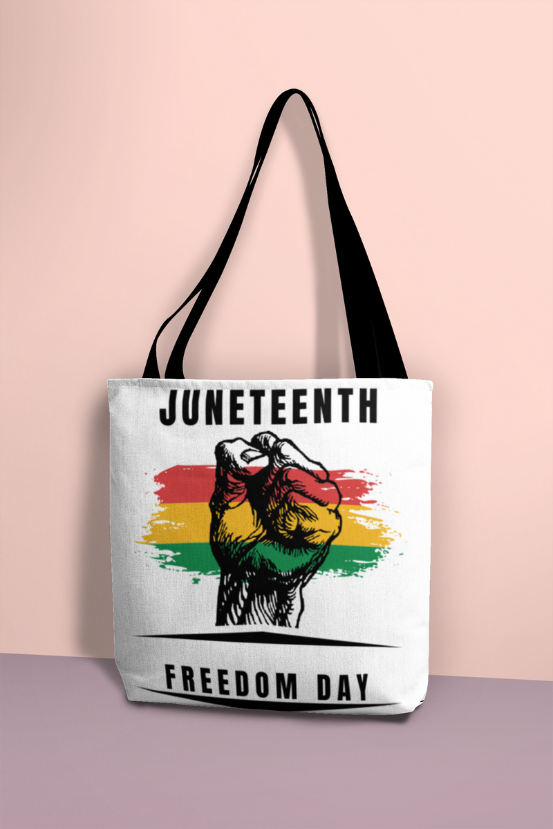 Juneteenth Tote Bag white-Tier 1