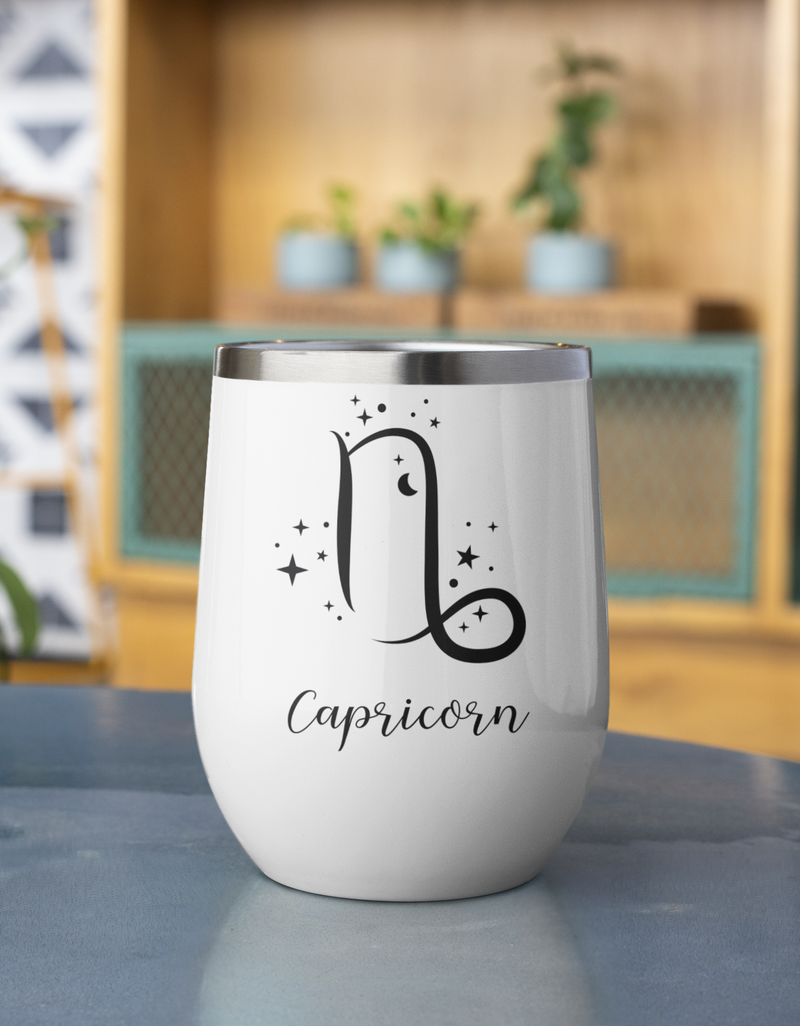 Cosmic Capricorn Chill Wine Tumbler white-Tier1love.com