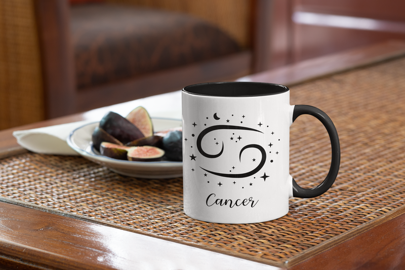 Cancer Zodiac Accent Coffee Mug black-Tier1love.com