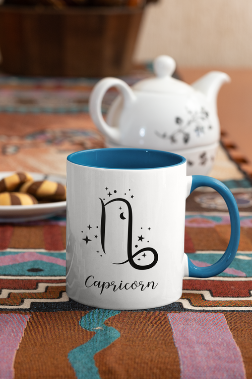 Cosmic Capricorn Accent Mug blue-Tier1love.com