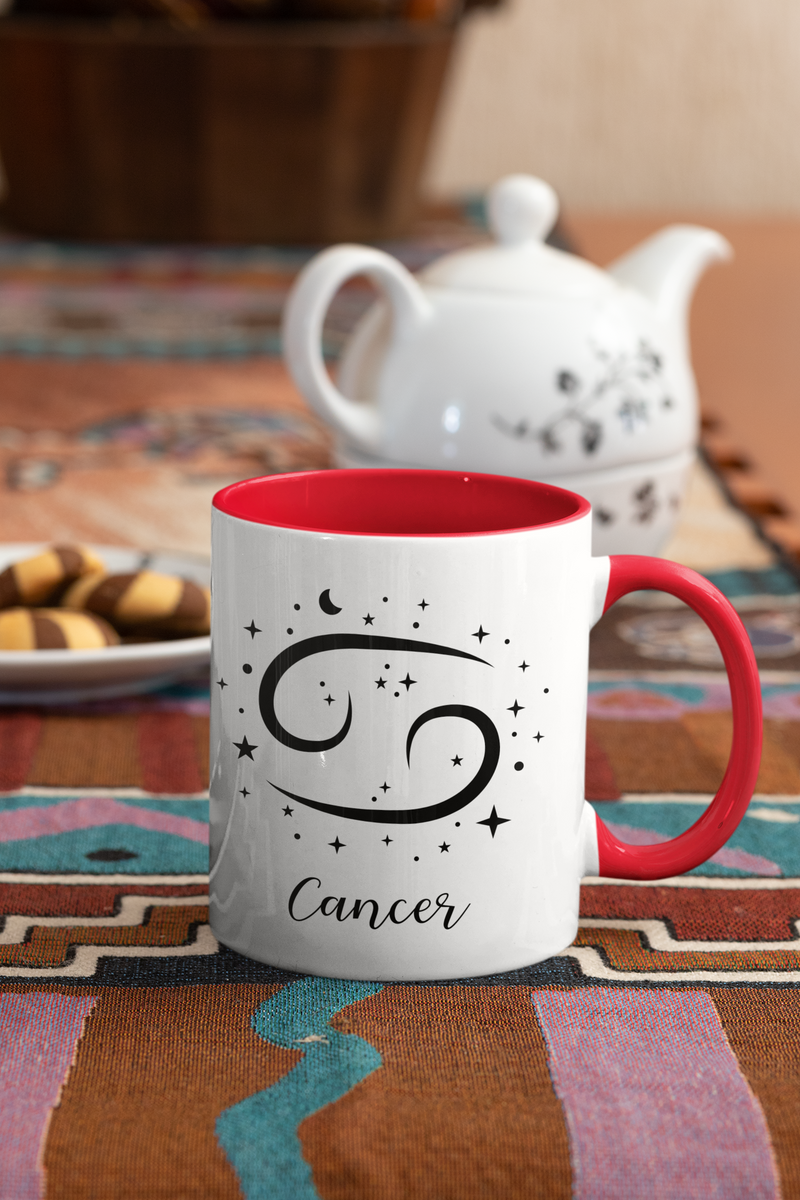 Cancer Zodiac Accent Coffee Mug red-Tier1love.com