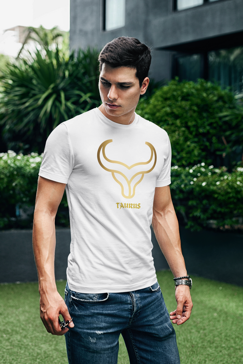 Taurus Zodiac Unisex Cotton T-shirt white-Tier1love.com