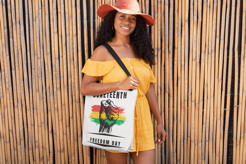 Juneteenth Tote Bag white-Tier 1