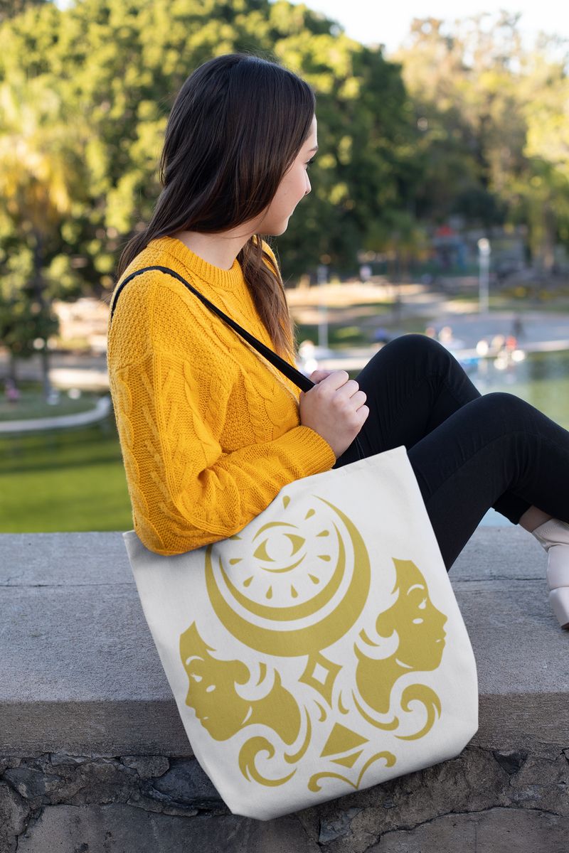 Tote Bag white-Gemini Zodiac Twins-Tier1love.com