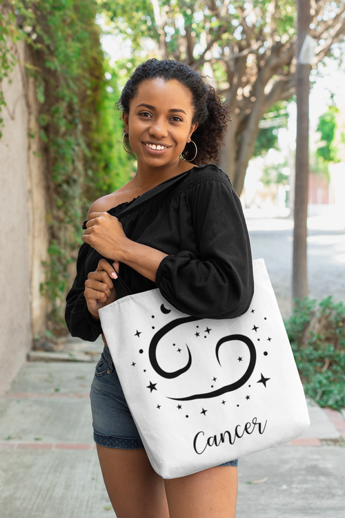 Cancer Zodiac Tote Bag white-Tier1love.com