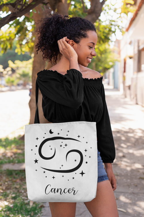 Cancer Zodiac Tote Bag white-Tier1love.com