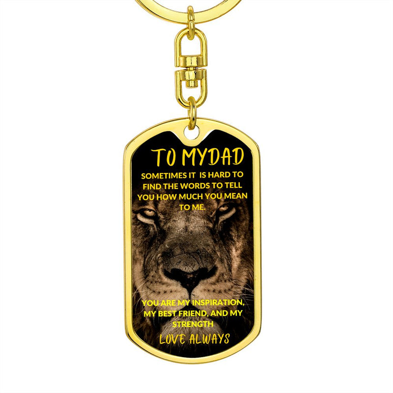 Roar with Confidence with The 🦁 To My Dad Dog Tag Keychain.