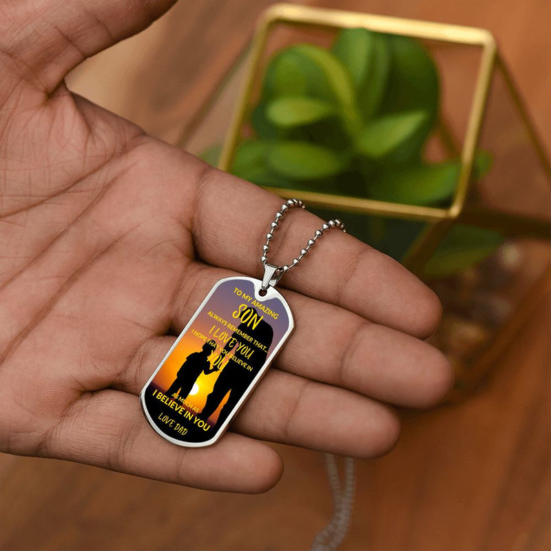 Amazing Son Dog Tag Chain Necklace-Tier1love.com