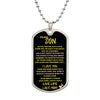 Encourage His Best with To My Son Dog Tag Necklace Chain! 🌟🔗