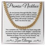 You Complete Me; Promise Necklace Cuban Link Chain